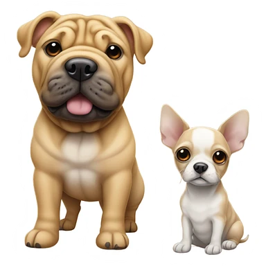 Sharpei and chihuahua sticker