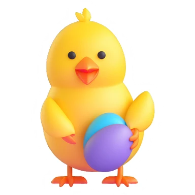 Easter chick with egg shell sticker