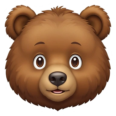 Simple cartoon brown bear with round ears sticker