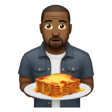 Kanye West eat lasagnas sticker