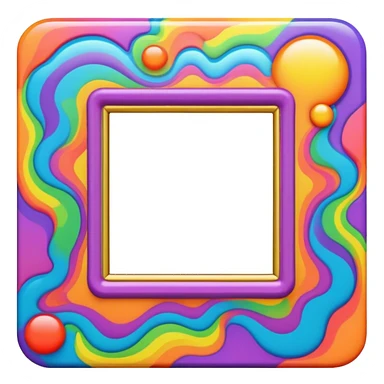 Psychedelic colored photo frame sticker