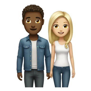 Brunette girl and blonde boyfriend  sticker
