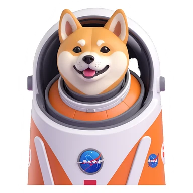 shiba inu in rocket sticker