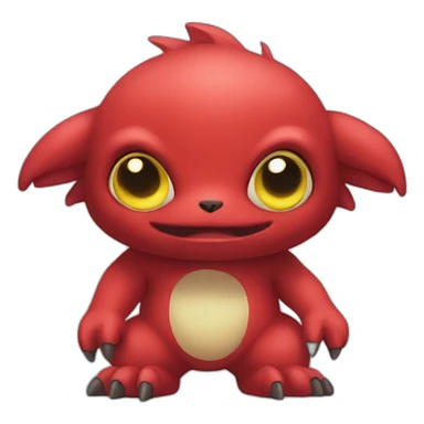 red baby Digimon creature sticker