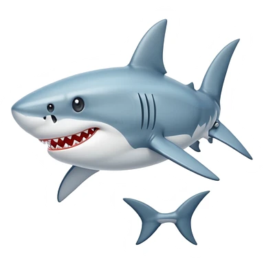 A shark with a pair of shoes sticker