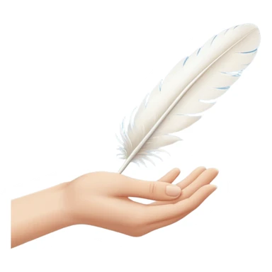 Hand with a feather sticker