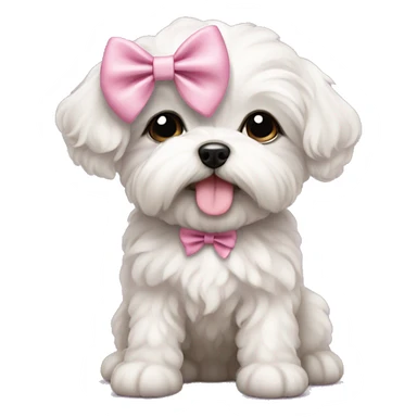 Schichon puppy pink bow sticker