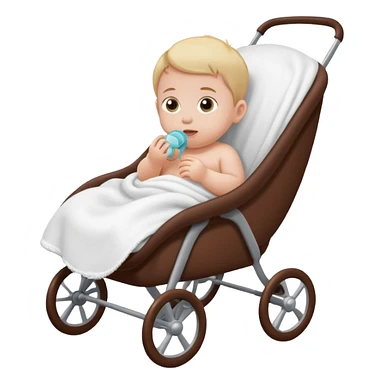 Baby in Chocolate push chair sticker