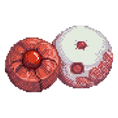 Medical comparison of normal red blood cell versus anemic pale blood cell sticker