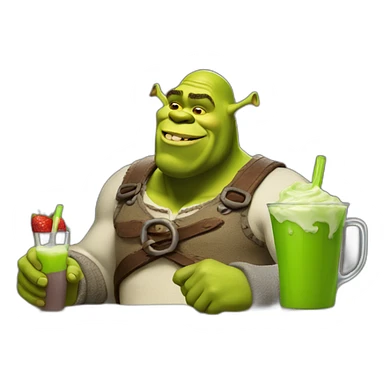 Shrek drink a yogurt sticker