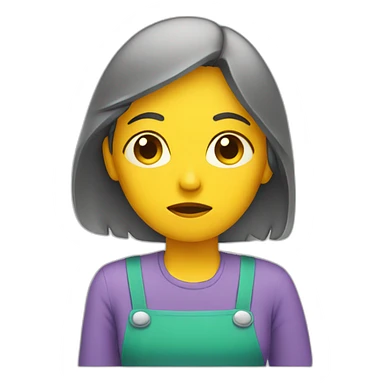 sad cleaning woman sticker