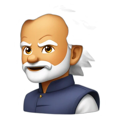 Narendra modi as a super saiyan sticker