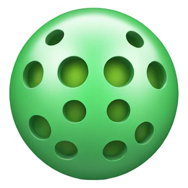 A green ball with round, evenly spaced holes sticker