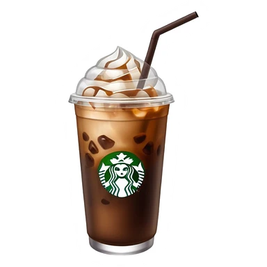 Starbuck ice coffee with ice cubes sticker