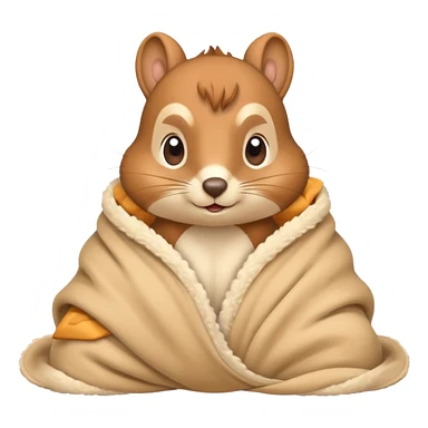squirrel in a beige blanket sticker
