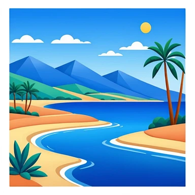 Matisse style BLUE art landscape sticker