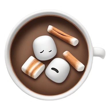 being cup of hot chocolate with marshmallows and cinnamon sticker