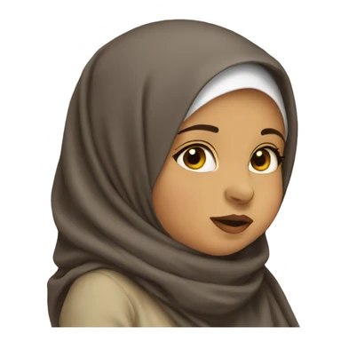hijab kissing baby sticker