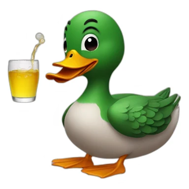 Drunk duck sticker