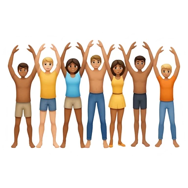 american men and woman photorealistic standing on feet sticker