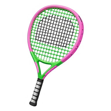 green padel racquet with pink P in the middle sticker