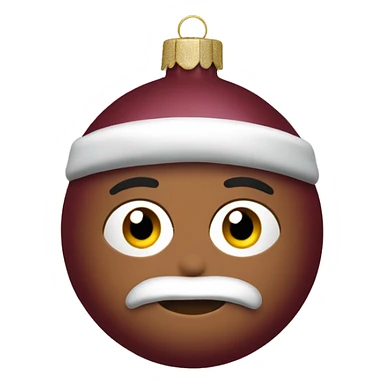 Maroon Christmas ornament sticker