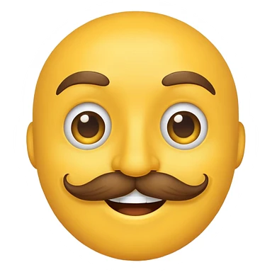smiling emoji with mustache sticker
