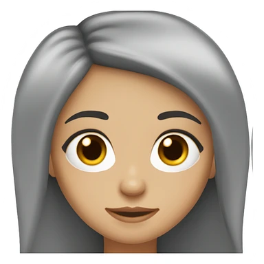 Girl with long dark brown hair, fair skin, big almond shaped hazel eyes and long eyelashes  sticker