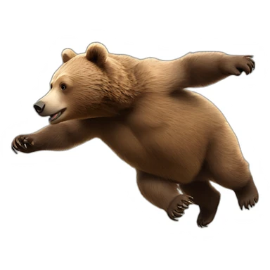 Baby grizzly bear flying sticker
