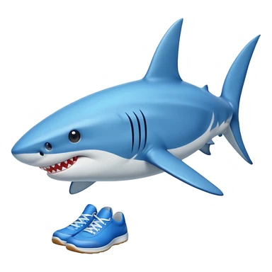 Shark with legs wearing blue shoes sticker
