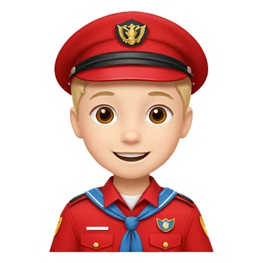 red uniform wearing scout kid sticker