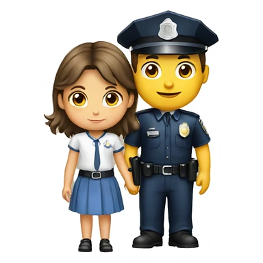 Policia con una niña sticker