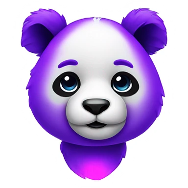 cute neon purple panda sticker