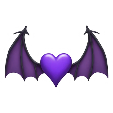 Purple heart with bat wings sticker