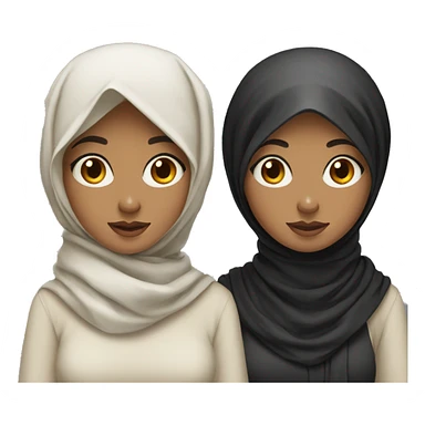 Two best friends one hijab and one black hair  sticker