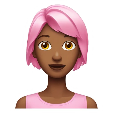 pink person wearing yellow nails sticker