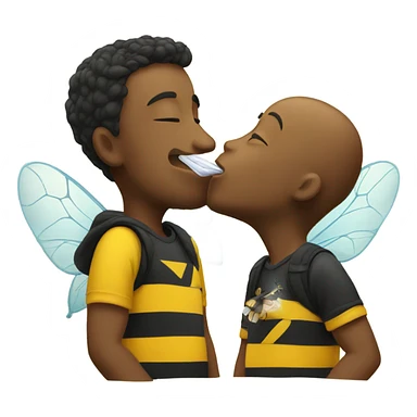 Blowing a bee kisses sticker