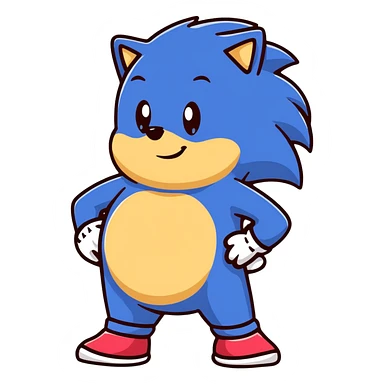 Sonic the hedgehog character with pregnant belly sticker
