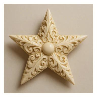 star carved from ivory sticker