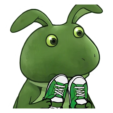 Bunny with shoes on  sticker