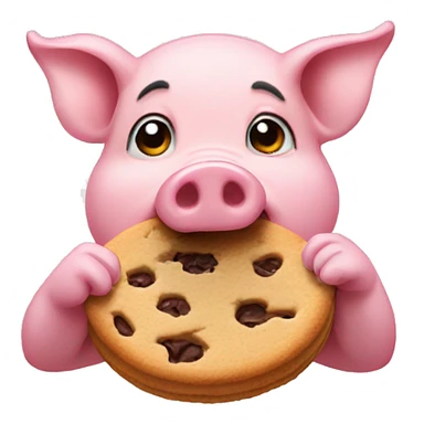 pig eating cookie sticker