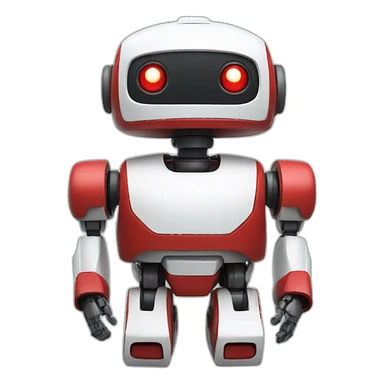 cute little white red robot sticker
