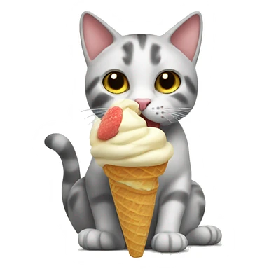 Cat eating icecream  sticker