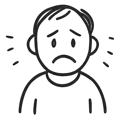 A person with a sad expression, looking lonely sticker