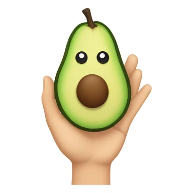 avocado with hands up sticker