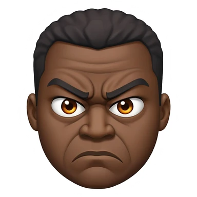 Black angry man sticker
