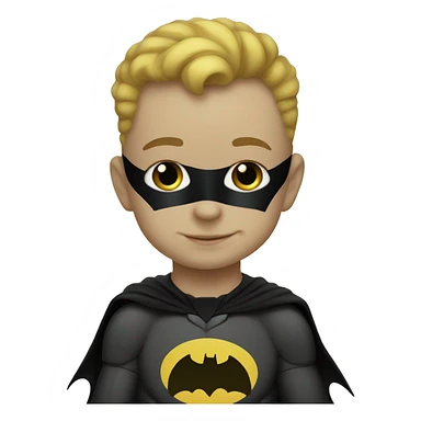  Baby cartoon Batman with 6 small size, yellow color hearts around him sticker