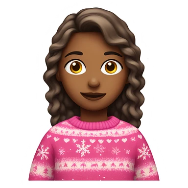 Girl wearing a pink Christmas jumper sticker