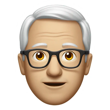 realistic portrait of a Marty with glasses and white thinning hair sticker
