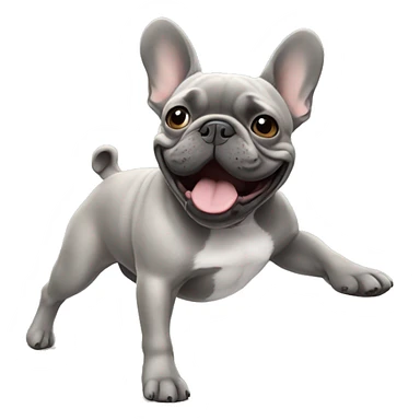 grey french bulldog dancing  sticker